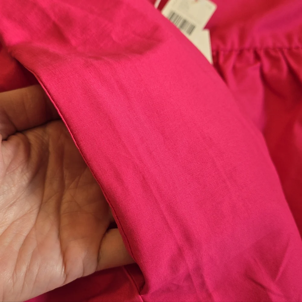 Anthropologie Daily Practice NWT Sleeveless Split-Neck Mini Fuchsia Dress - Picture 6 of 7